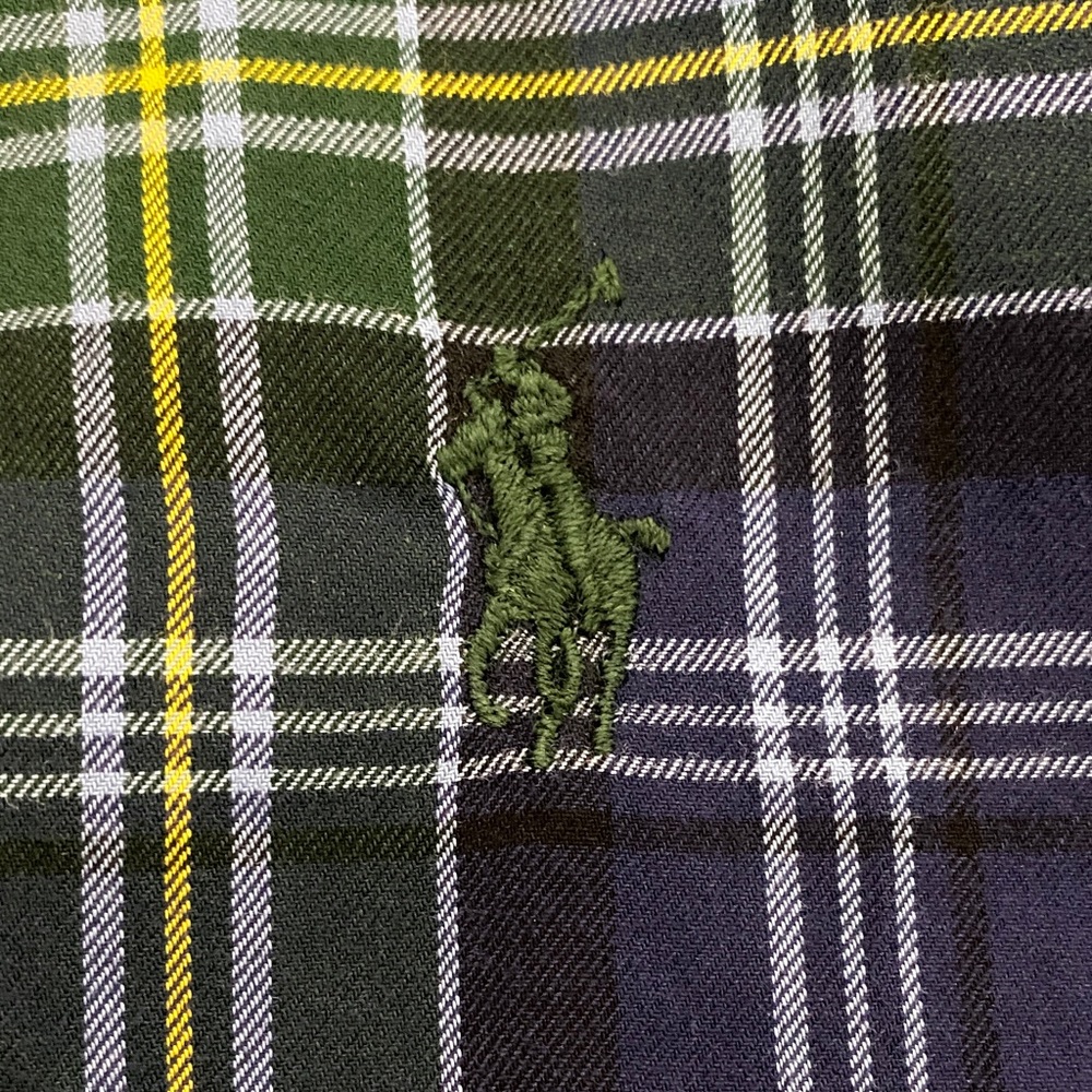 Ralph Lauren Men's Green and Blue Checkered Shirt - Picture 4 of 9